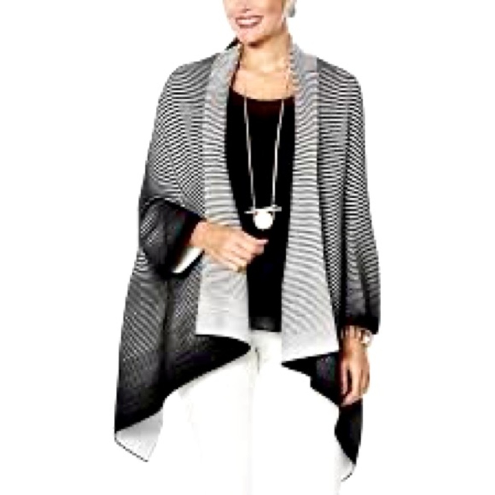 DKNY Striped Waterfall Cardigan